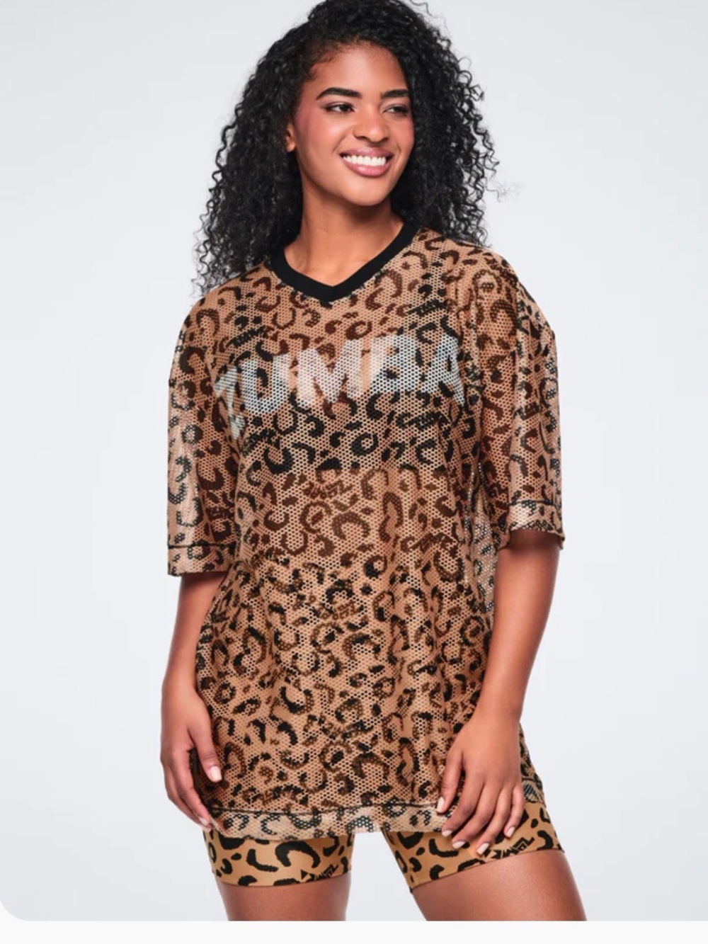Zumba cheetah Print Mesh Top